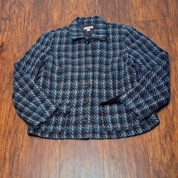 croft & barrow Jackets & Blazers - Croft & Barrow Blue Tweed Button Down Blazer Size L